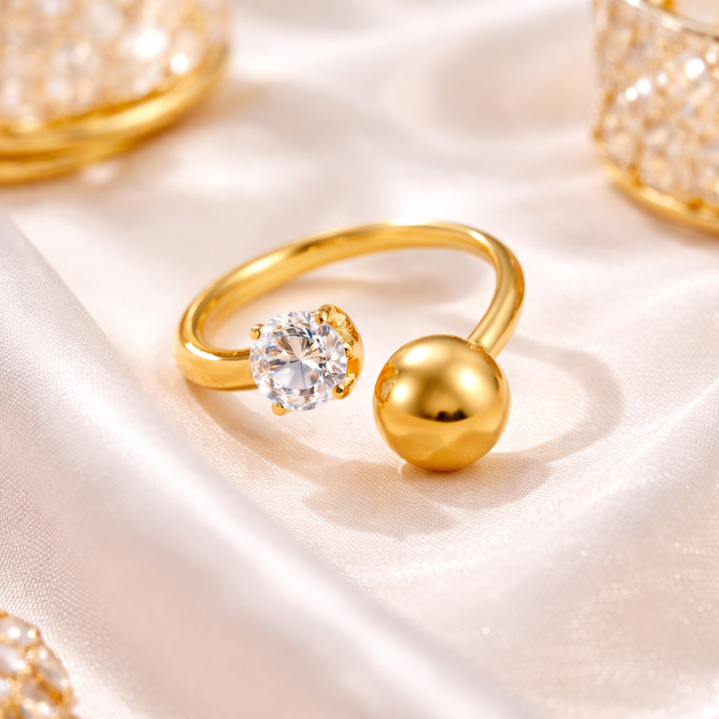 Orlina Dual Sphere Crystal Ring - Image 2
