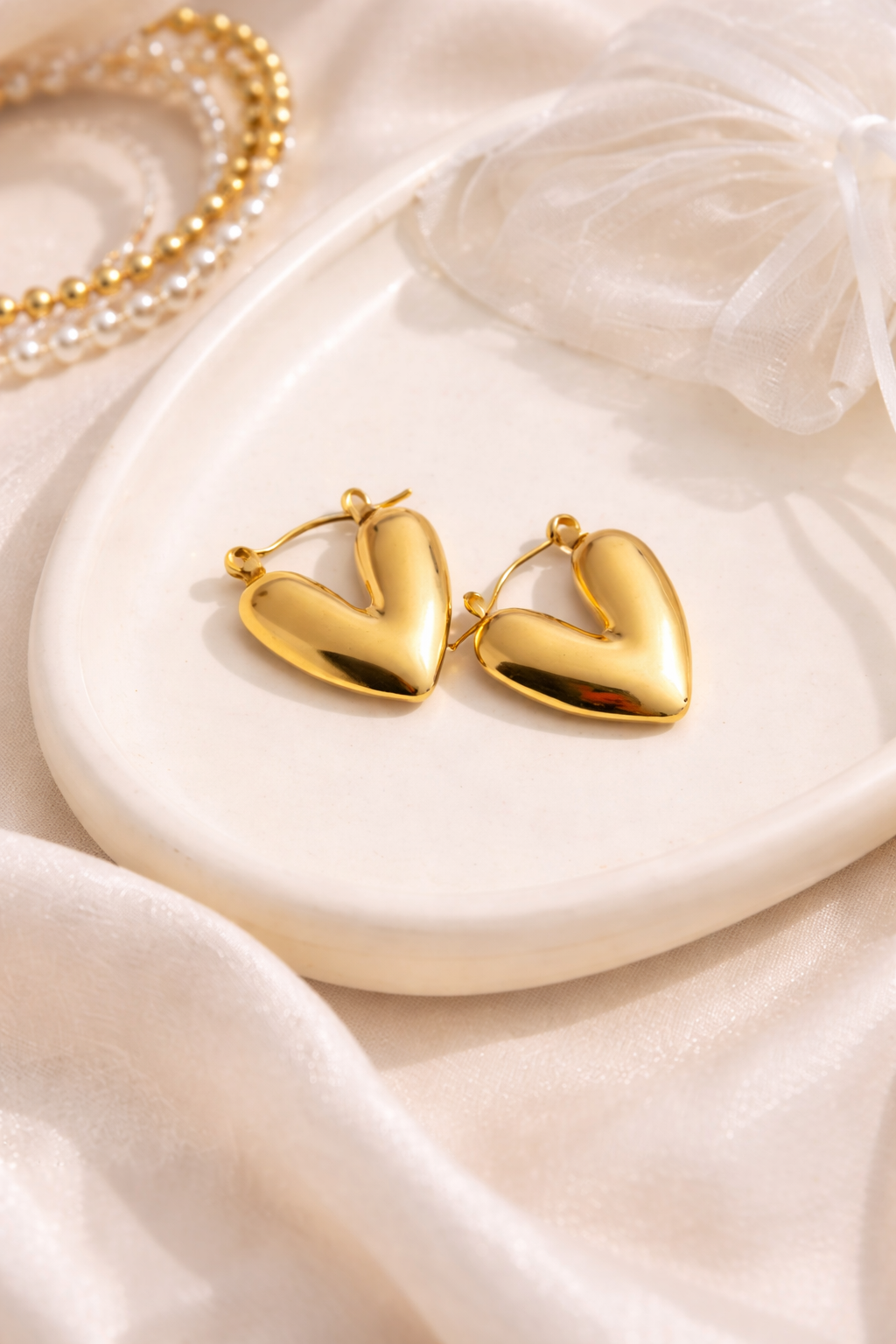 Amora Heart Hoops - Image 2