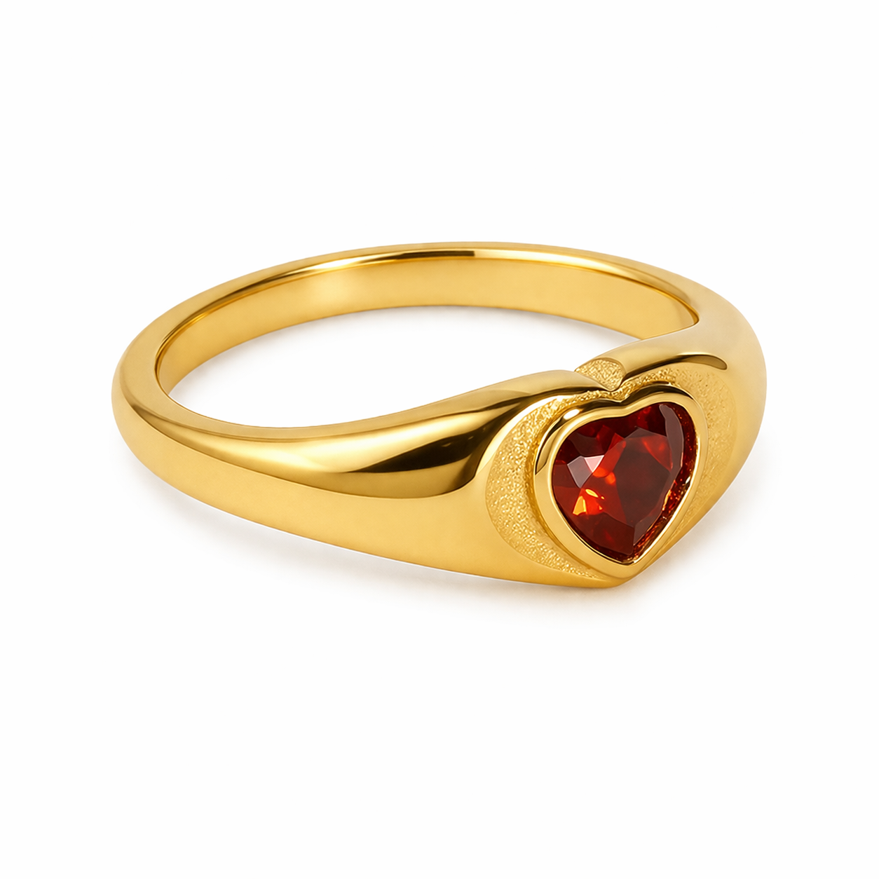 Crimson Heart Signet Ring