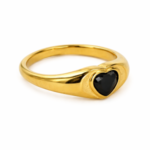Midnight Heart Signet Ring
