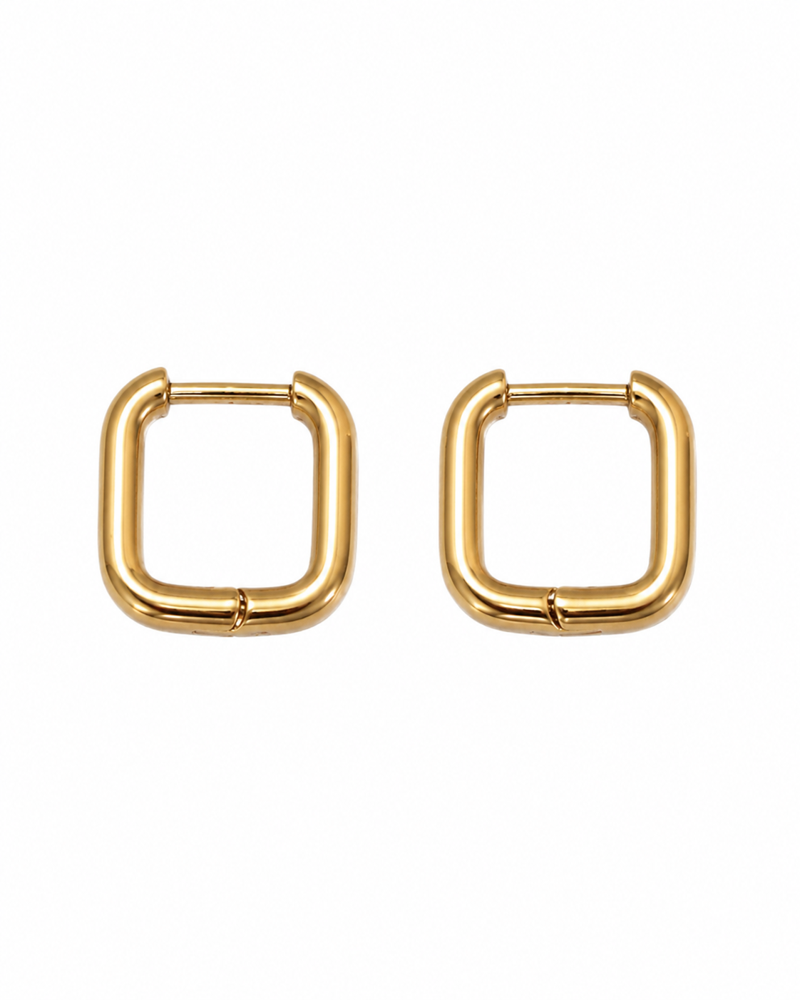 Sculpted Link Huggies – Gold