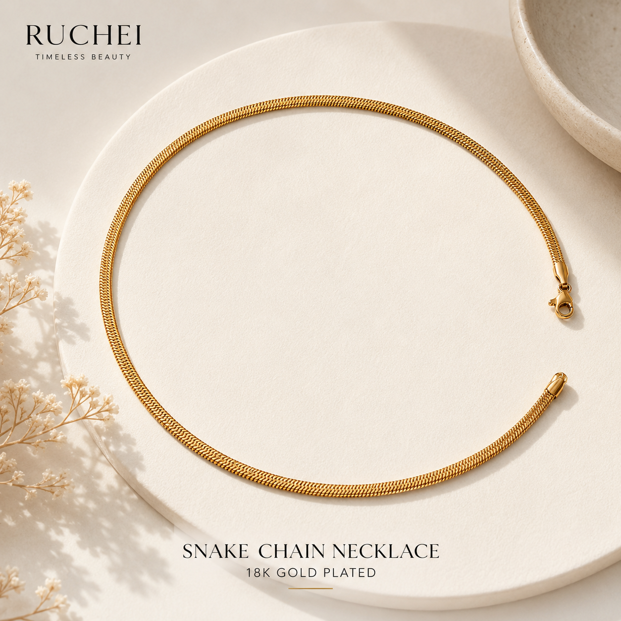 Luxe Snake Chain Necklace 18 inch - Image 2