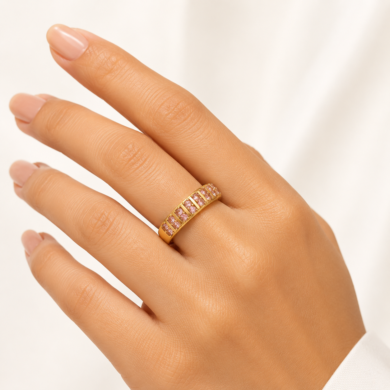 RosΓ© Eternity Crystal Ring - Image 2