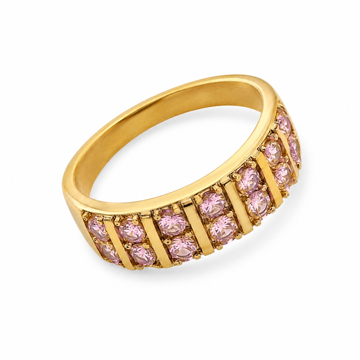 RosΓ© Eternity Crystal Ring